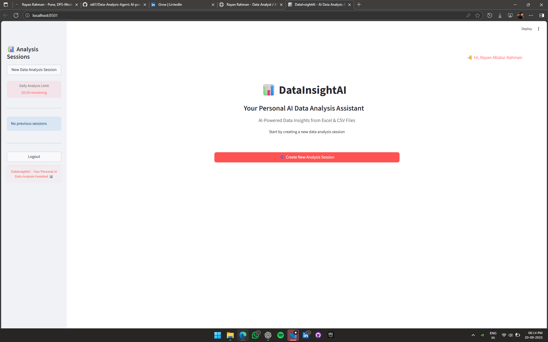 Data Analytics Agent Dashboard